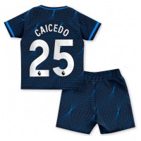 Dětský Fotbalový dres Chelsea Moises Caicedo #25 2023-24 Venkovní Krátký Rukáv (+ trenýrky)